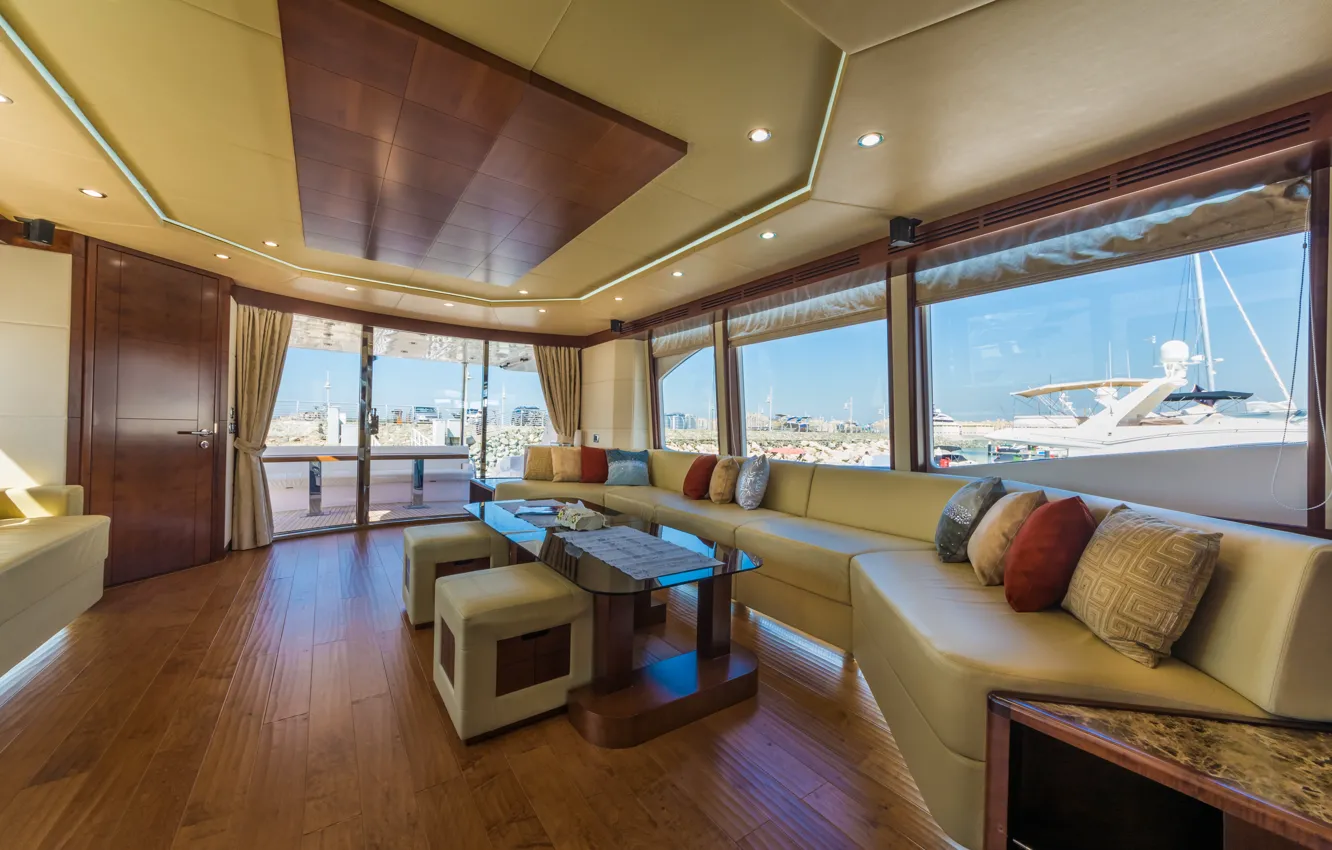 Photo wallpaper Dubai, salon, luxury yacht Majesty, tirenaboats