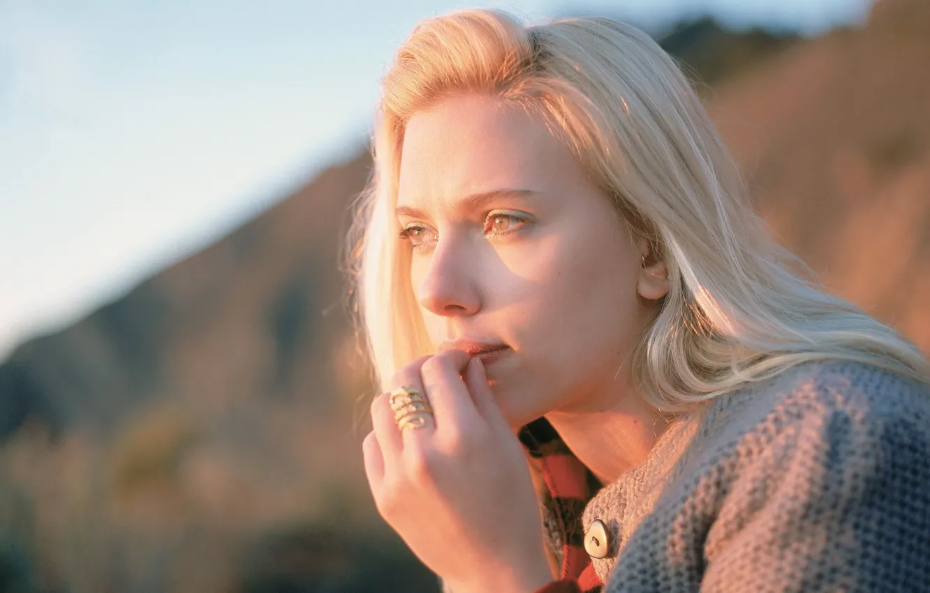 Photo wallpaper look, face, actress, Scarlett Johansson, Scarlett Johansson