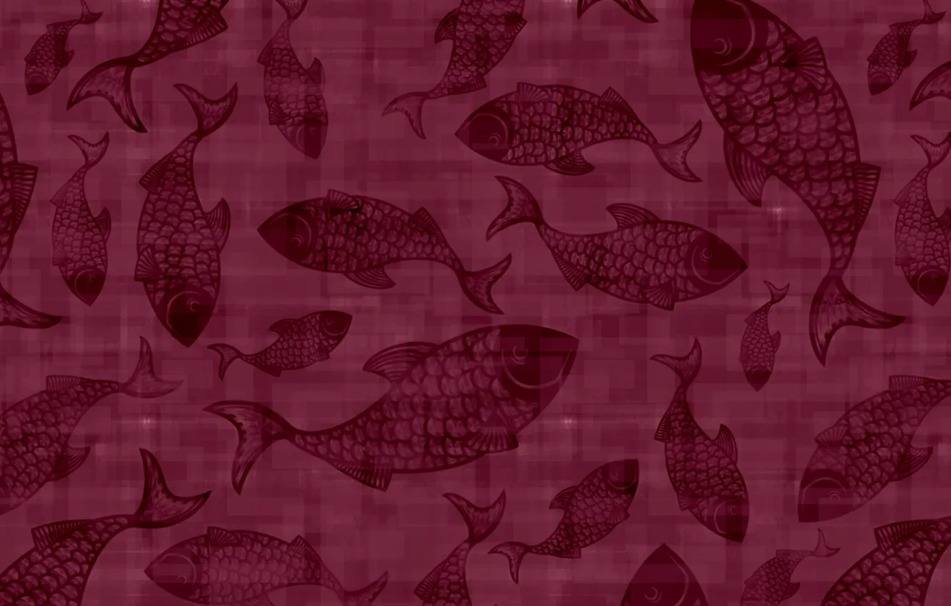 Photo wallpaper fish, texture, fabric, Burgundy background