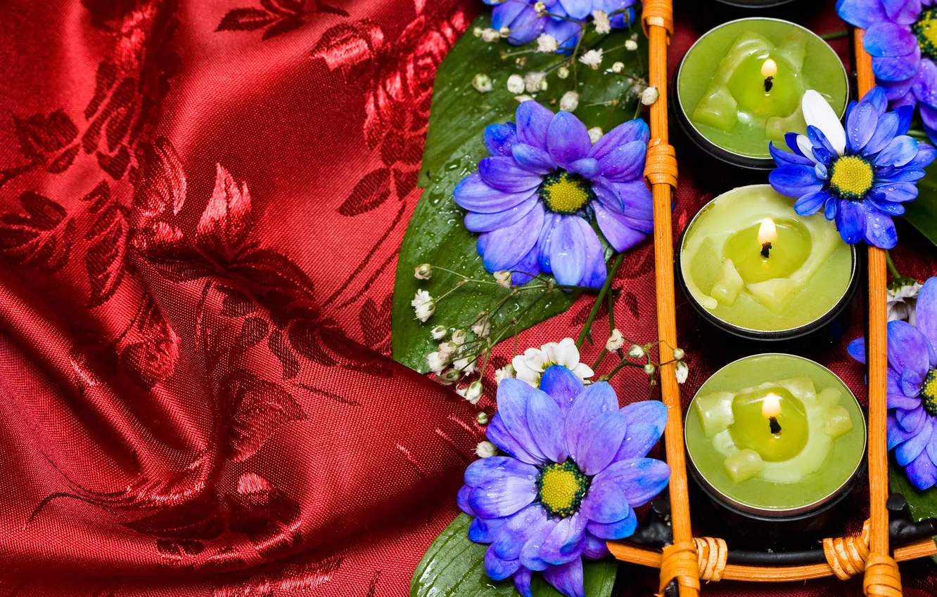 Photo wallpaper flowers, romance, candles, flower, Atlas, romance, candles, Atlas