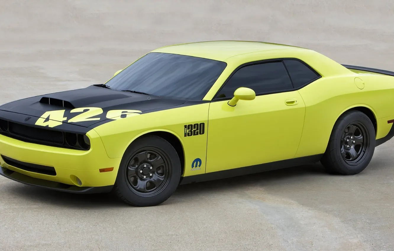 Photo wallpaper auto, green, Dodge, Challenger