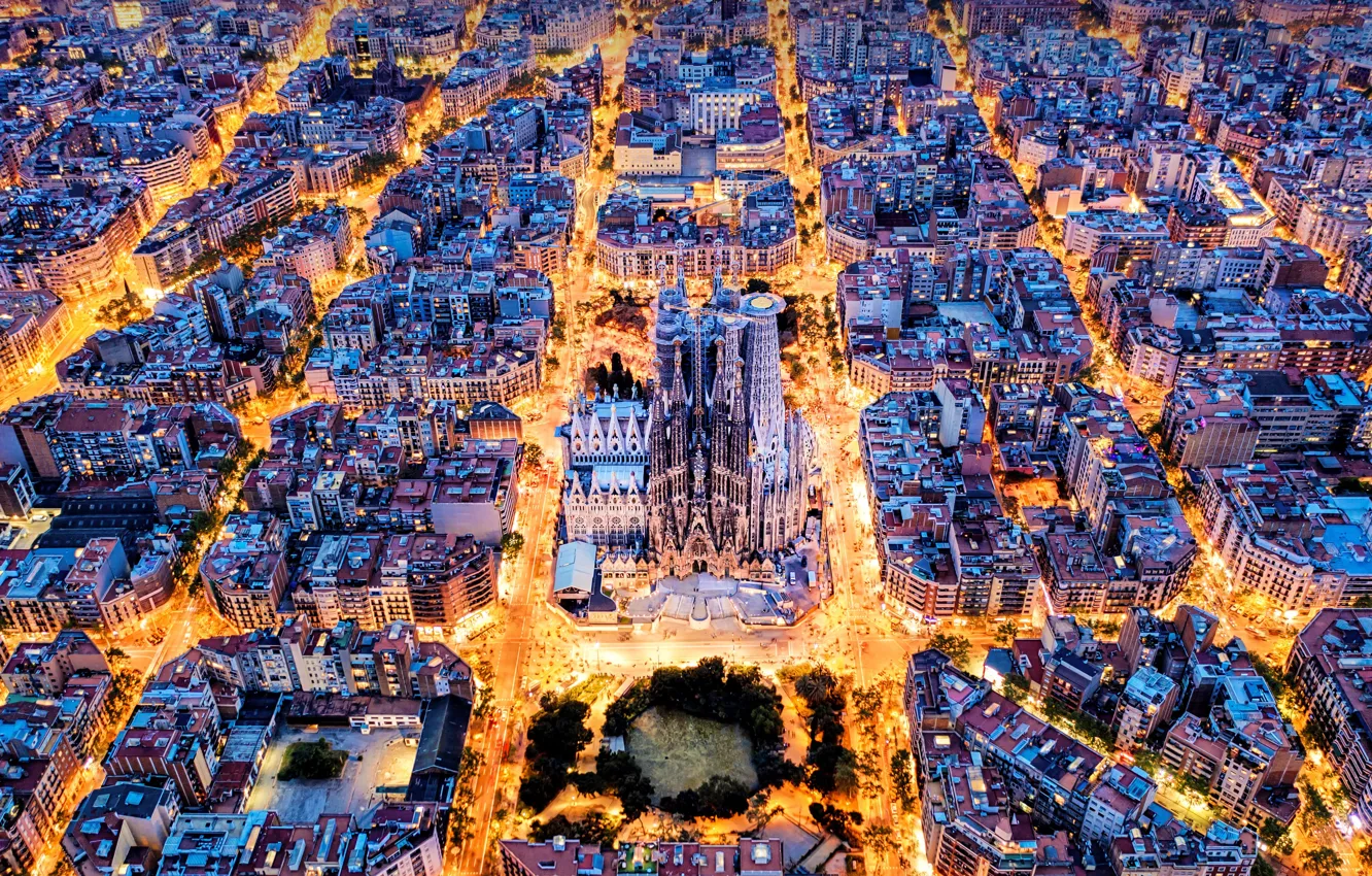 Photo wallpaper panorama, Barcelona, The Sagrada Familia, Eixample