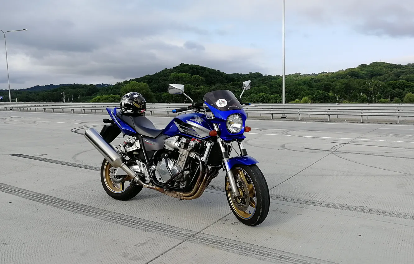 Photo wallpaper highway, HONDA CB 1300, Cornflower breeze