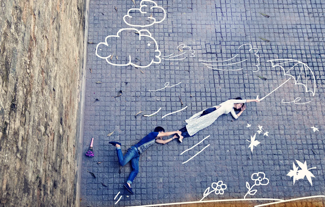 Photo wallpaper mood, street, people