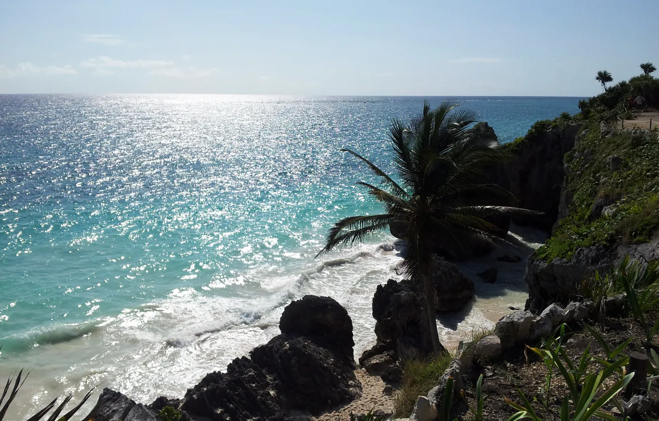 Photo wallpaper beach, tropics, beauty, Тulum, Mega