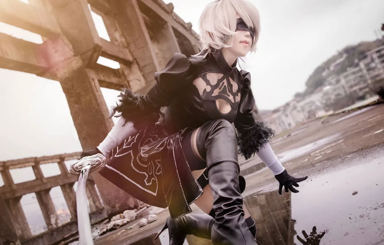 Photo wallpaper wig, cosplay, the willingness to attack, Nier Automata, No. 2 Yorha