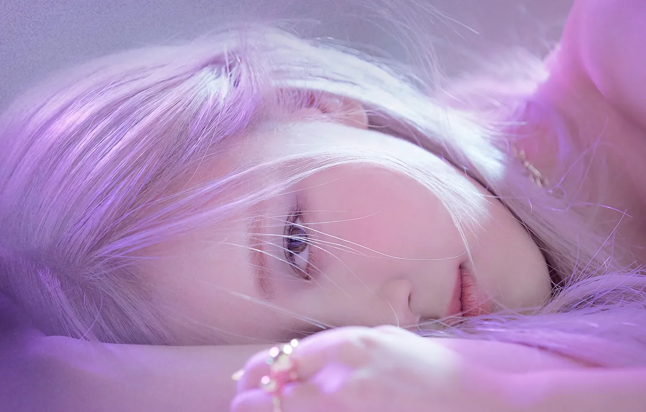 Photo wallpaper girl, close-up, portrait, roses, pink, rose, Asian, soloist