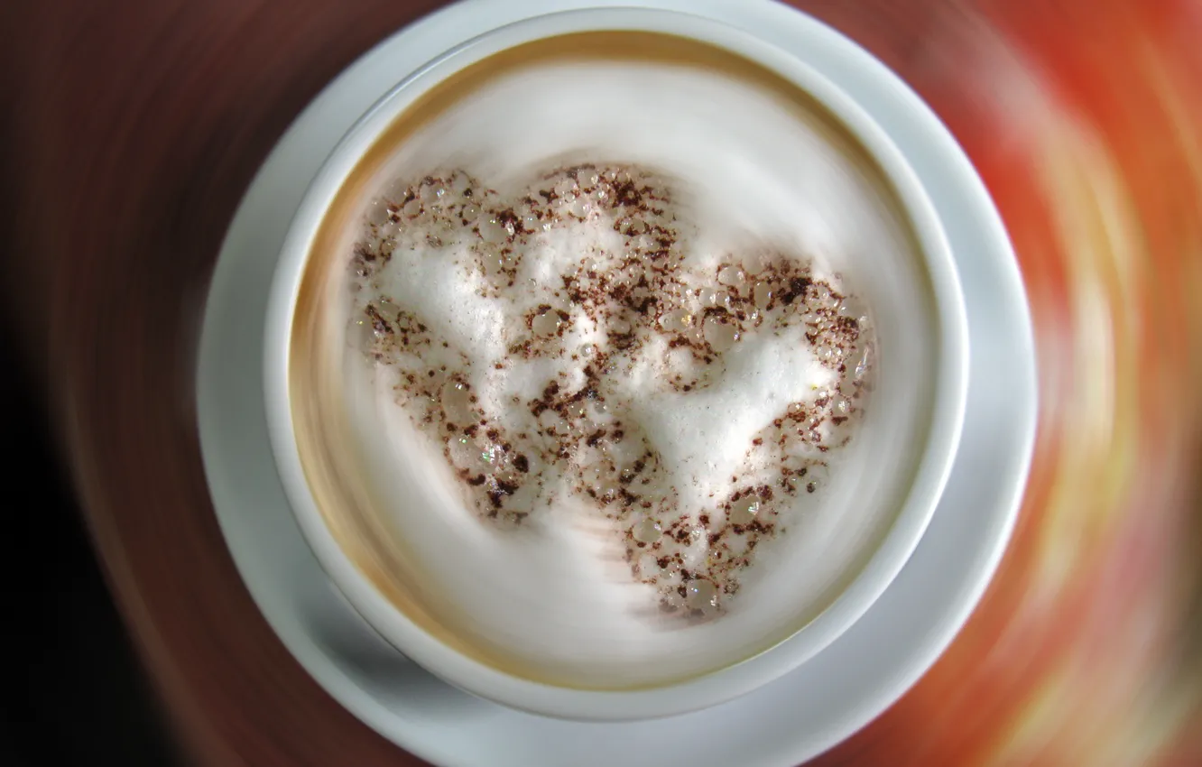 Photo wallpaper heart, coffee, Love, Cup, cappuccino