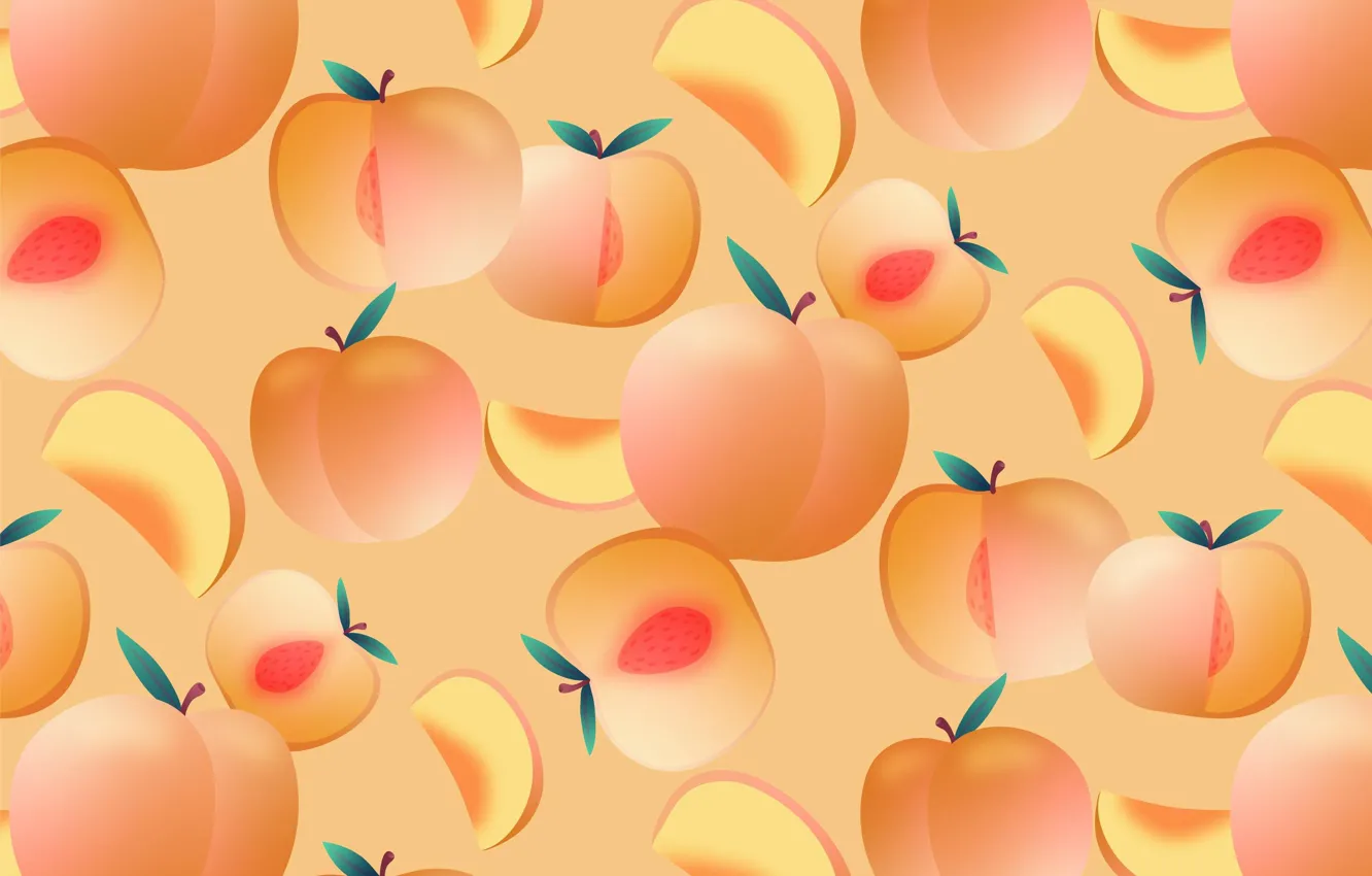 Photo wallpaper vector, texture, background, repetition, peaches