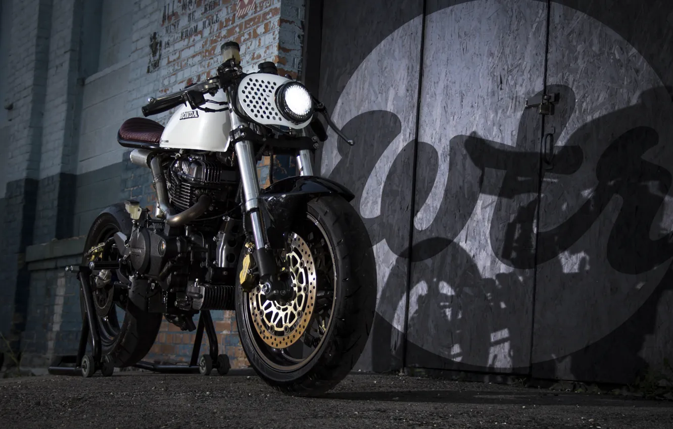Photo wallpaper honda, motorcycle, cafe racer, cm450, wrenchmonkees