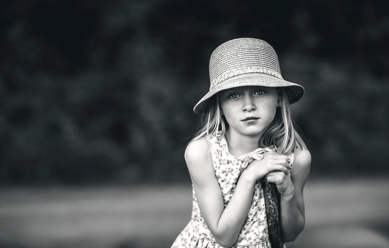 Photo wallpaper portrait, girl, hat