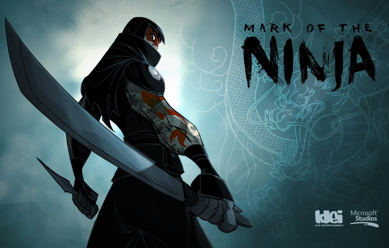 Photo wallpaper game, sword, tattoo, dagger, ninja, ninja, small, mark of the ninja