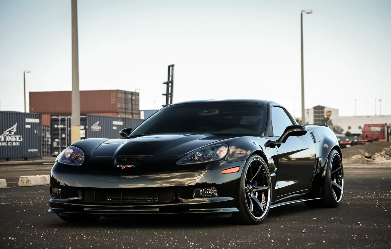 Photo wallpaper Corvette, Chevrolet, black, zr1