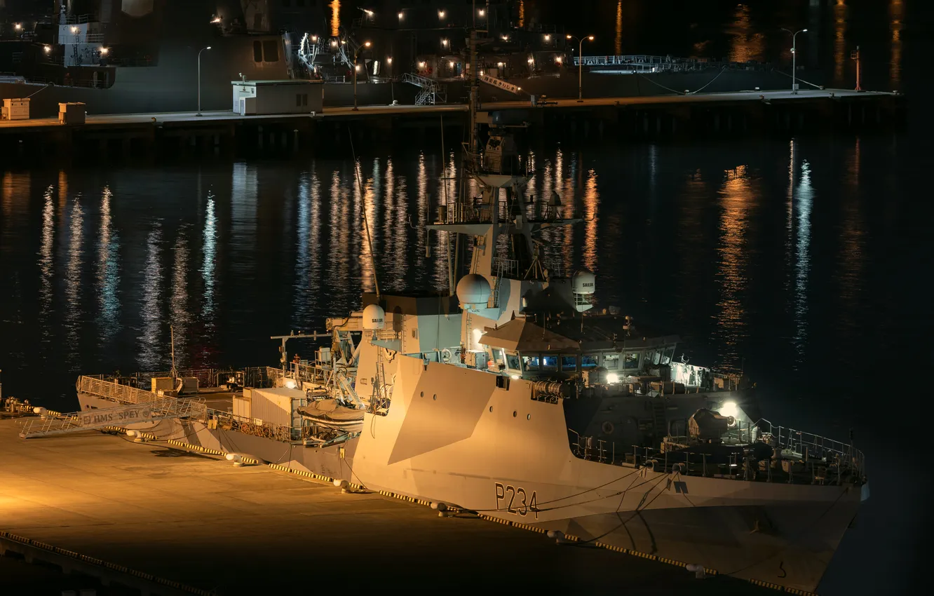 Photo wallpaper patrol ship, Visit, Yokosuka, HMS Spey