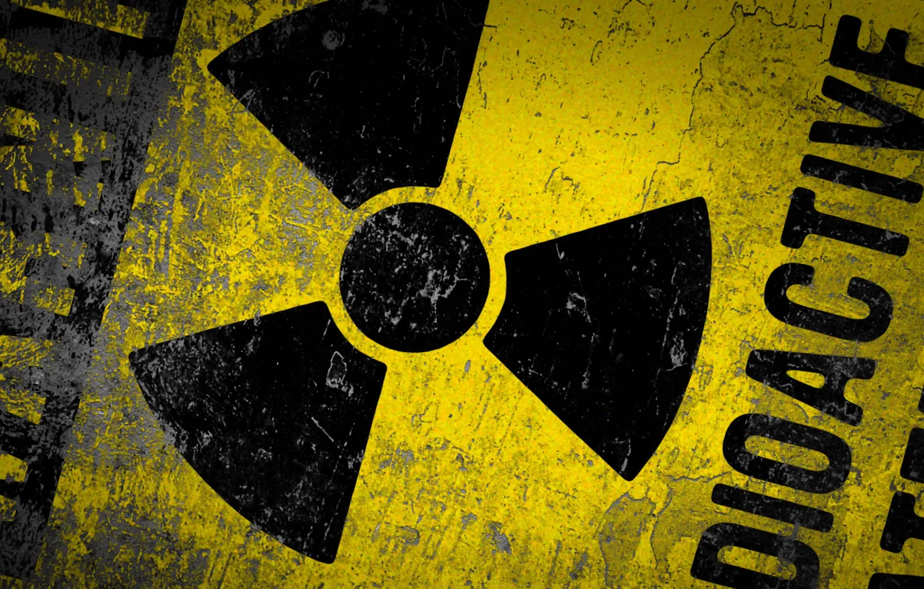 Photo wallpaper yellow, radiation, iron