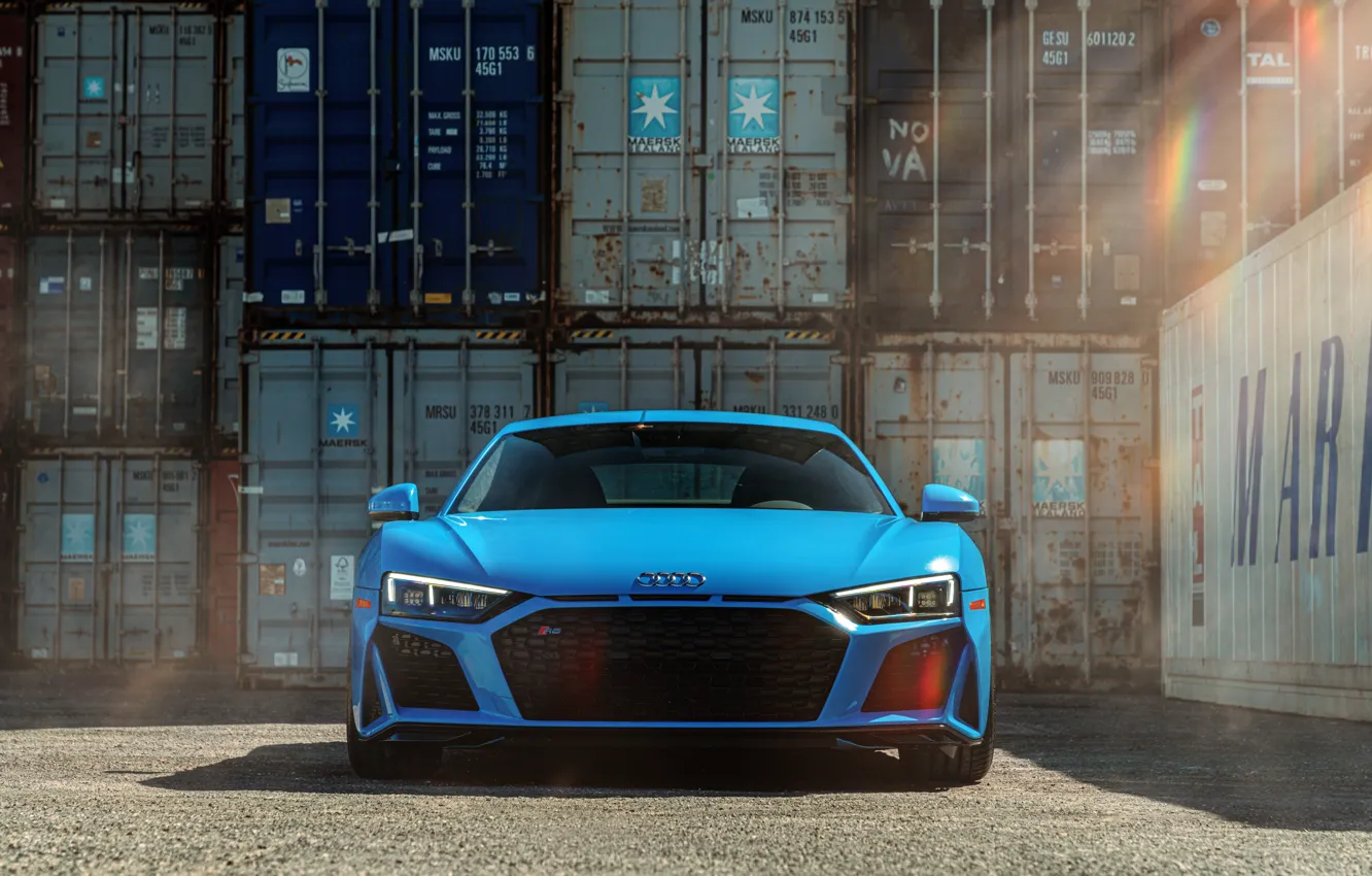Photo wallpaper Audi, Blue, Front, VAG