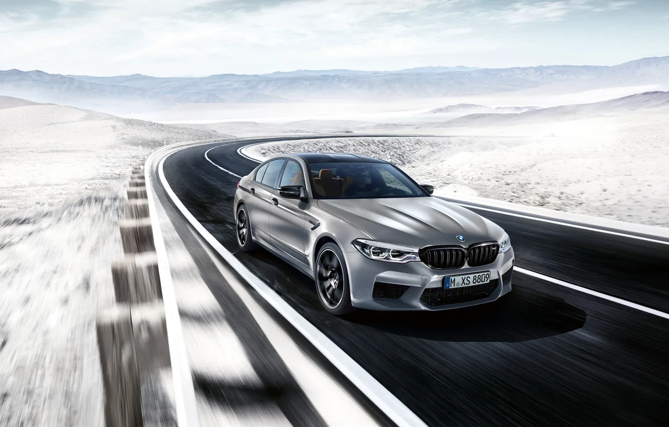 Photo wallpaper speed, sedan, 2018, BMW M5, Competition