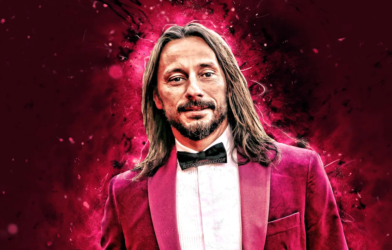 Photo wallpaper creative, artwork, music stars, Bob Sinclar purple neon lights, french DJs, Christopher The Friant, Bob …
