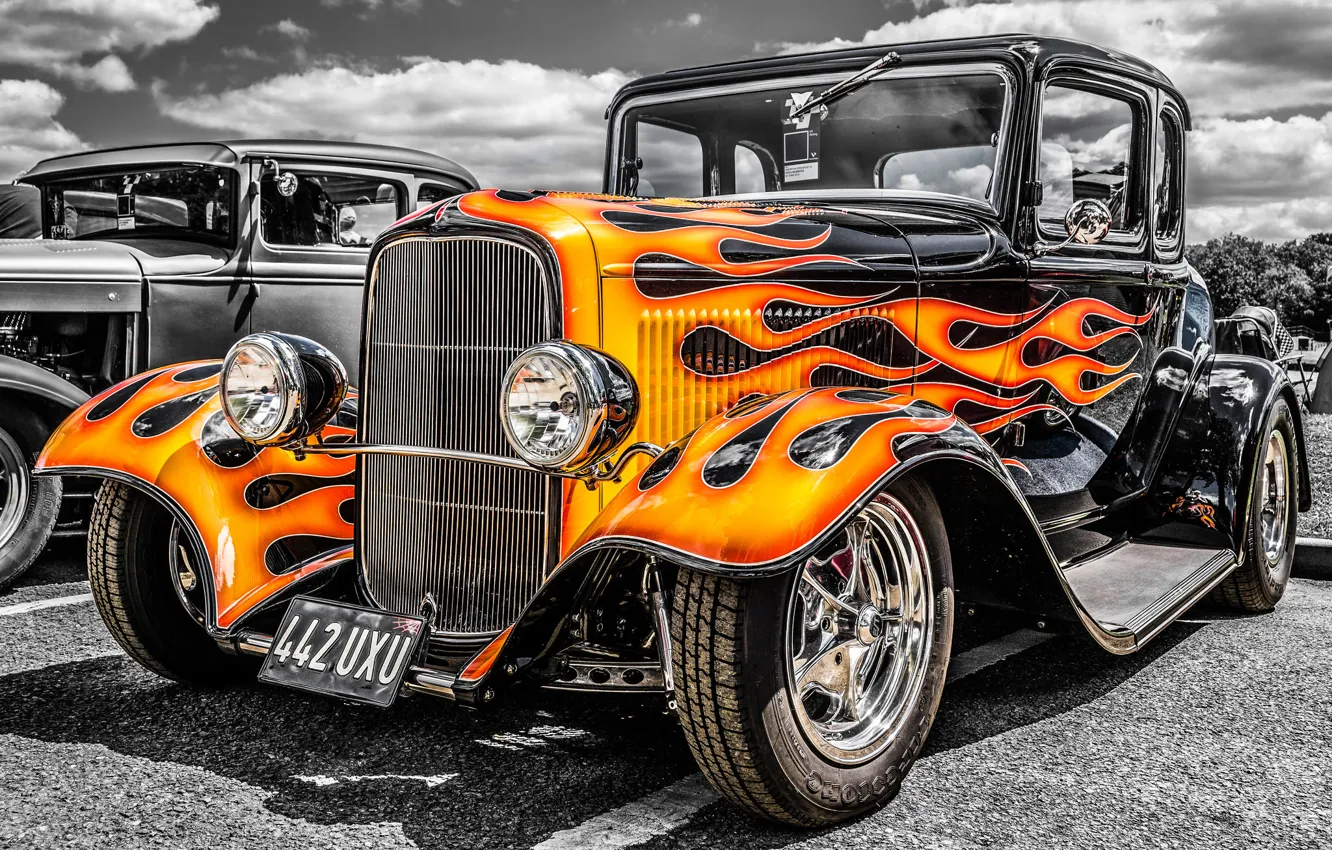 Photo wallpaper retro, classic, hot-rod, classic car