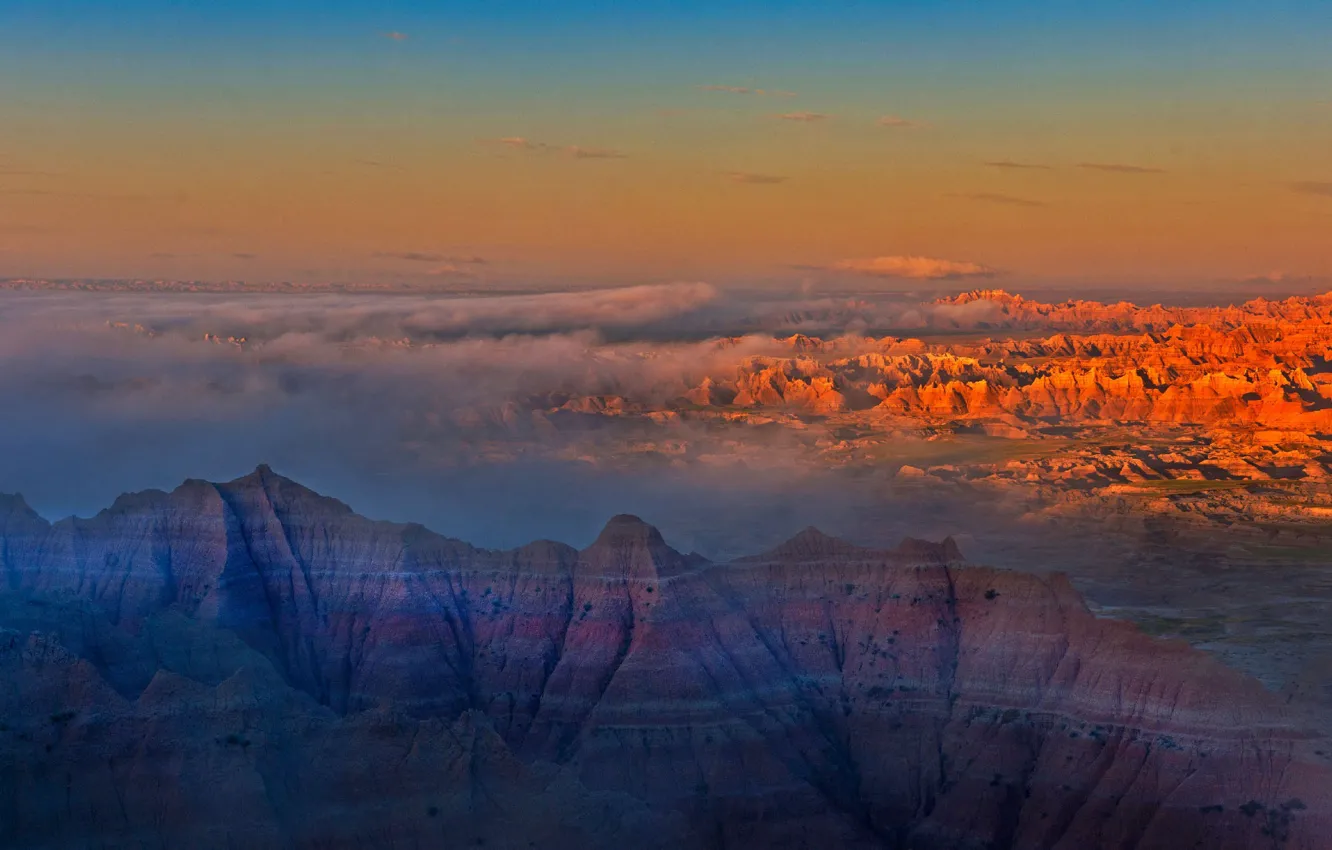 Photo wallpaper mountains, USA, national Park, South Dakota, Badlands