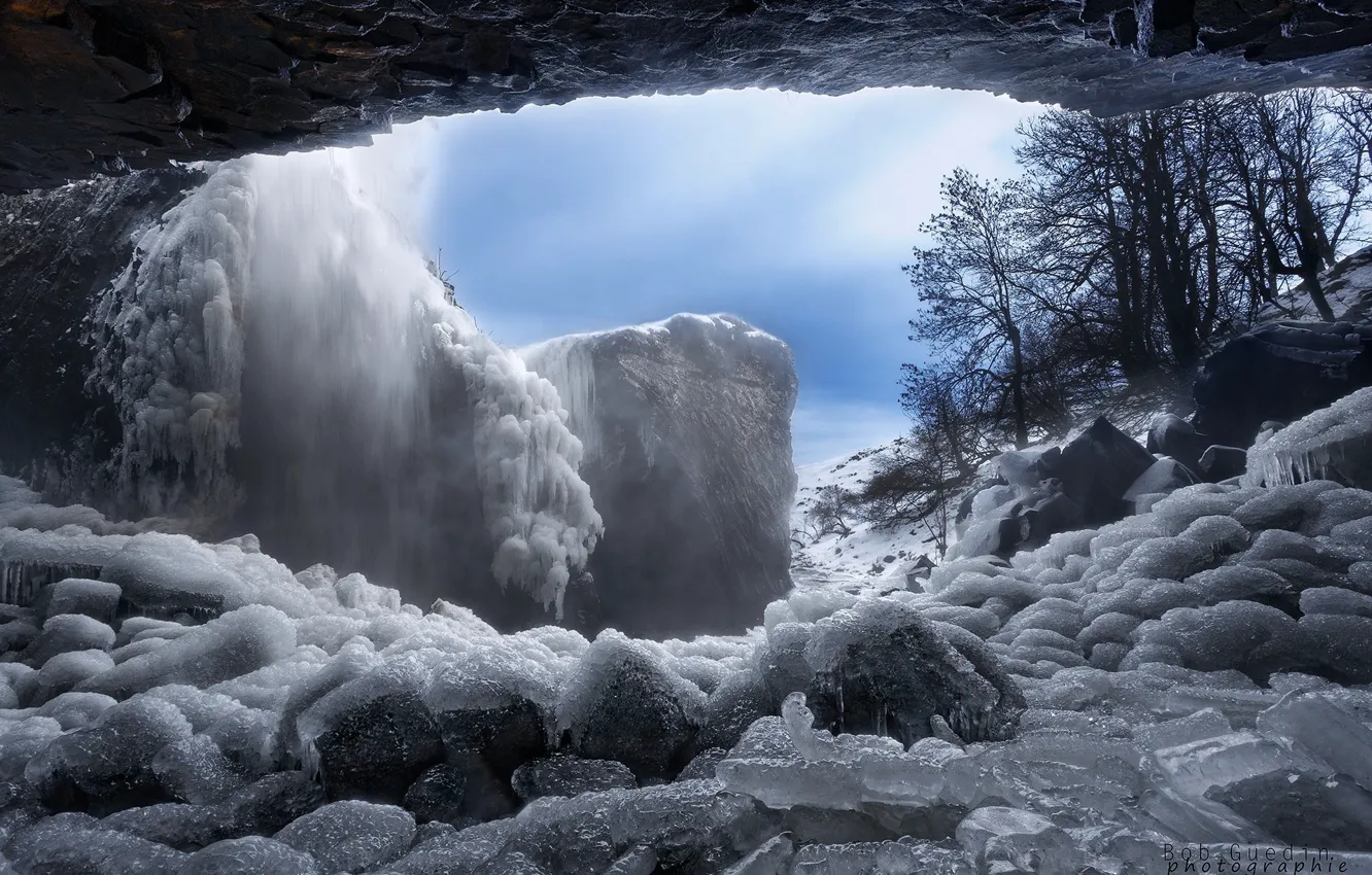Photo wallpaper ice, landscape, nature, beauty, arch