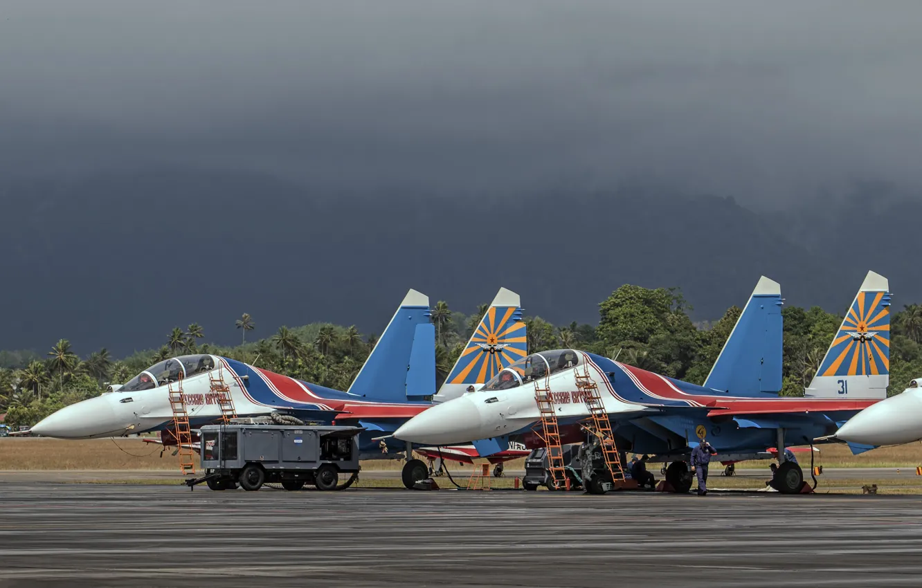 Photo wallpaper the airfield, Su-30CM, Flanker