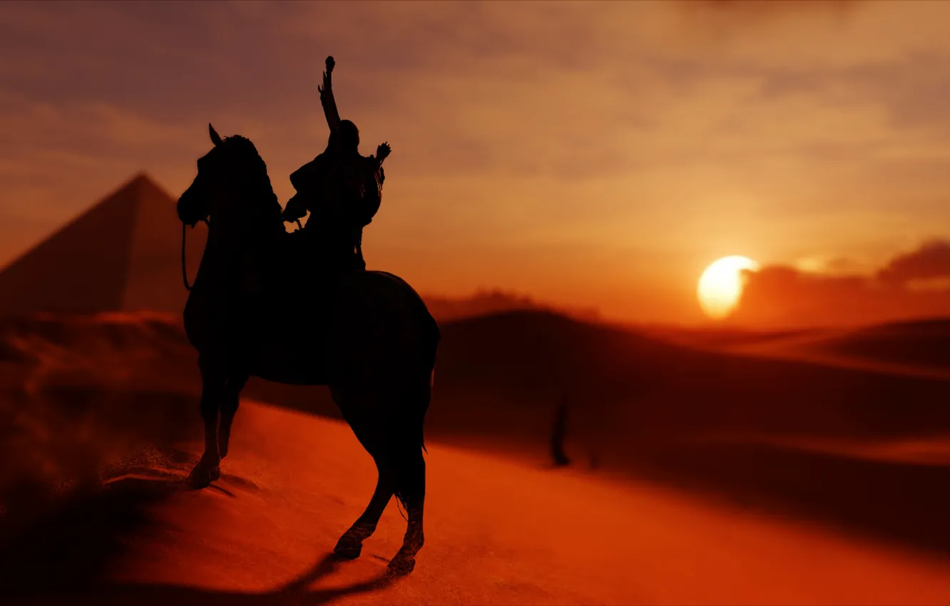 Photo wallpaper desert, rider, Assassin's Creed Origins, The Hidden Ones