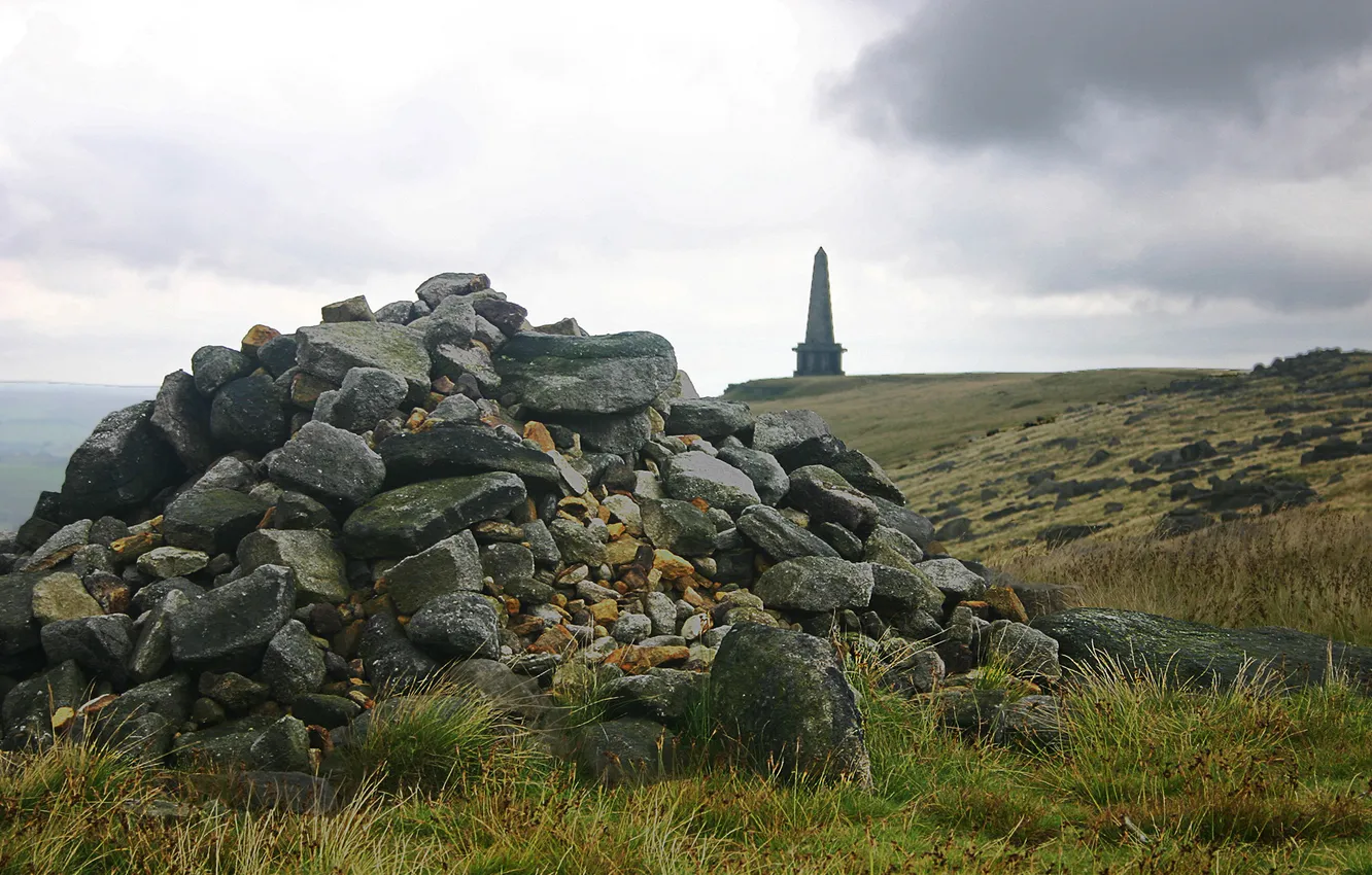 Photo wallpaper grass, stones, photo, landscapes, stone, view, places, beacons