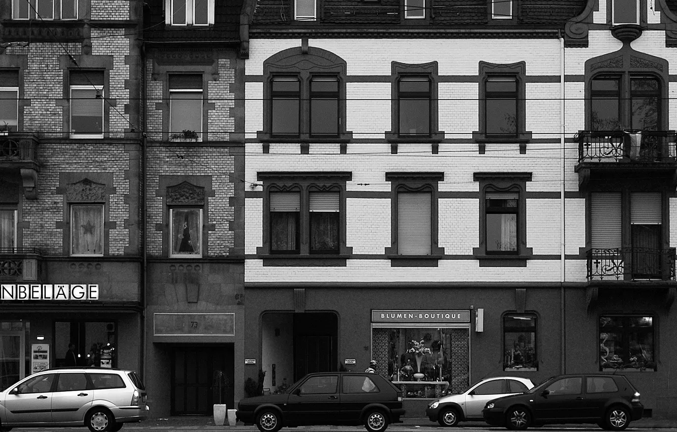 Photo wallpaper black and white, Home, Machine