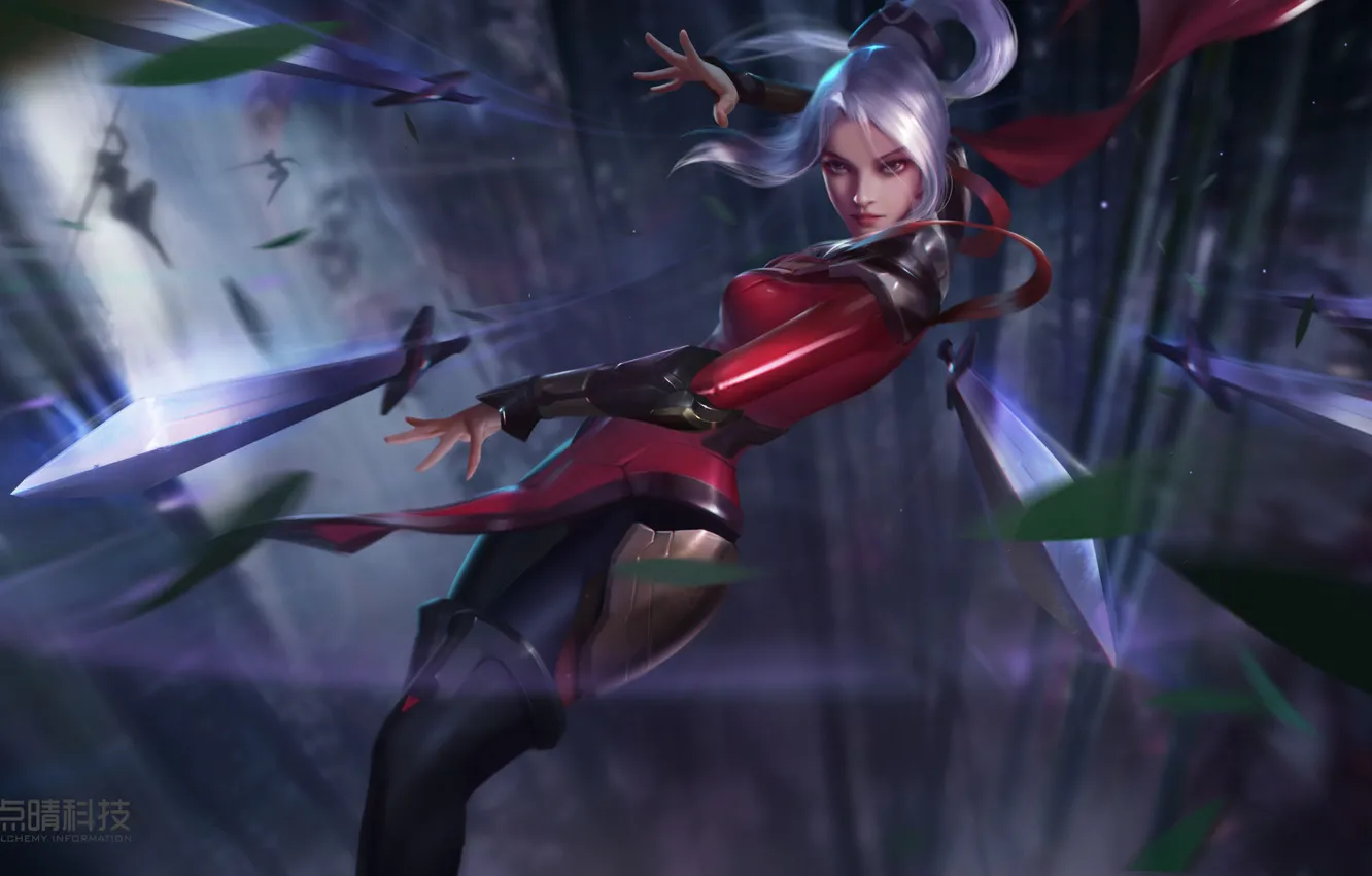 Photo wallpaper girl, fantasy, armor, swords