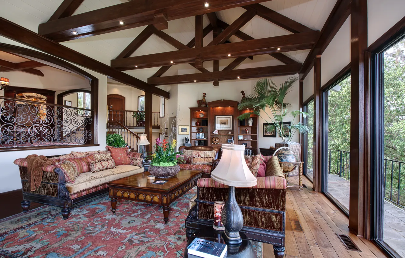 Photo wallpaper design, photo, sofa, carpet, lamp, interior, living room