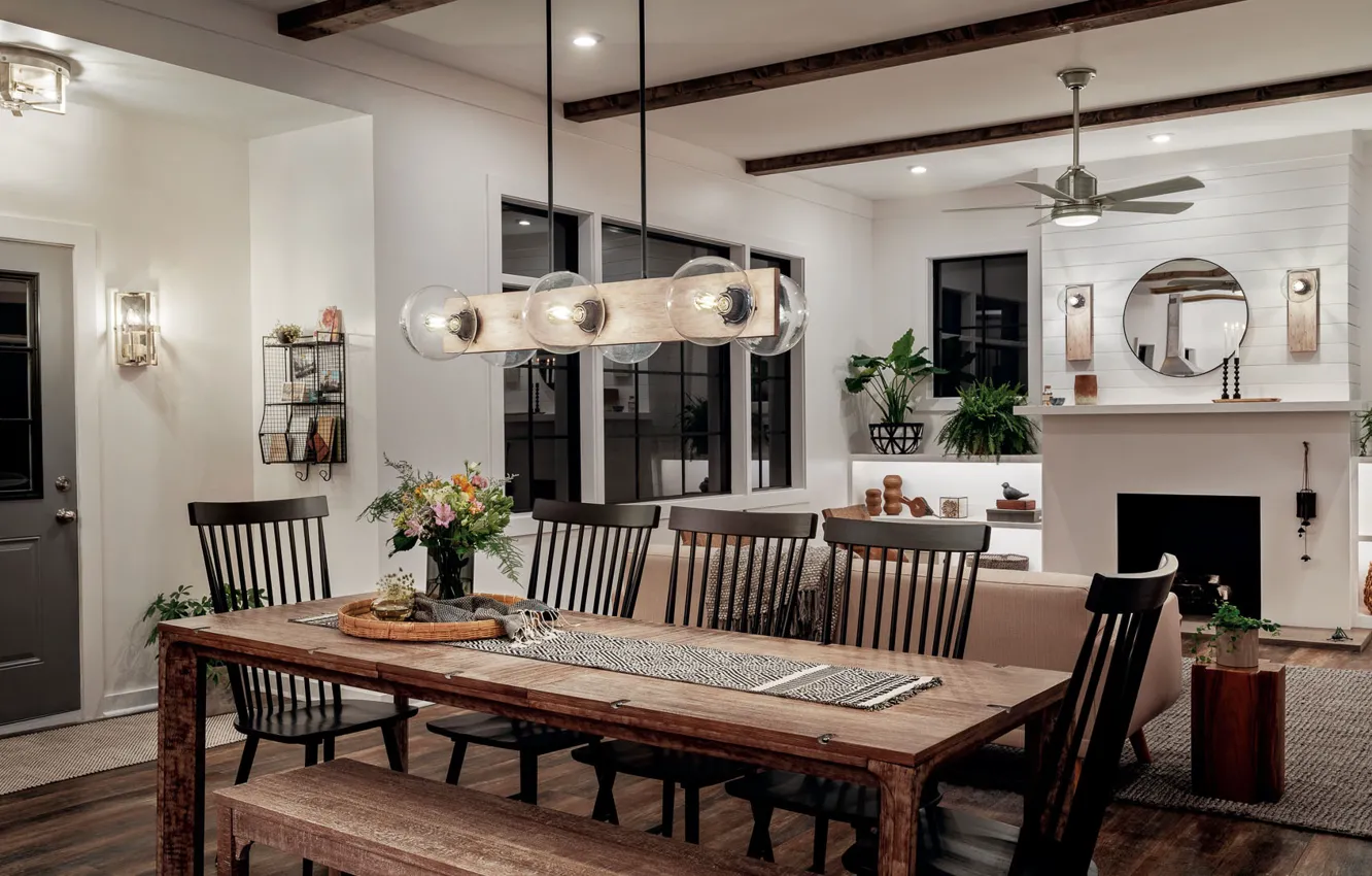 Photo wallpaper design, style, interior, kitchen, night, dining room, Peyton, Colerne