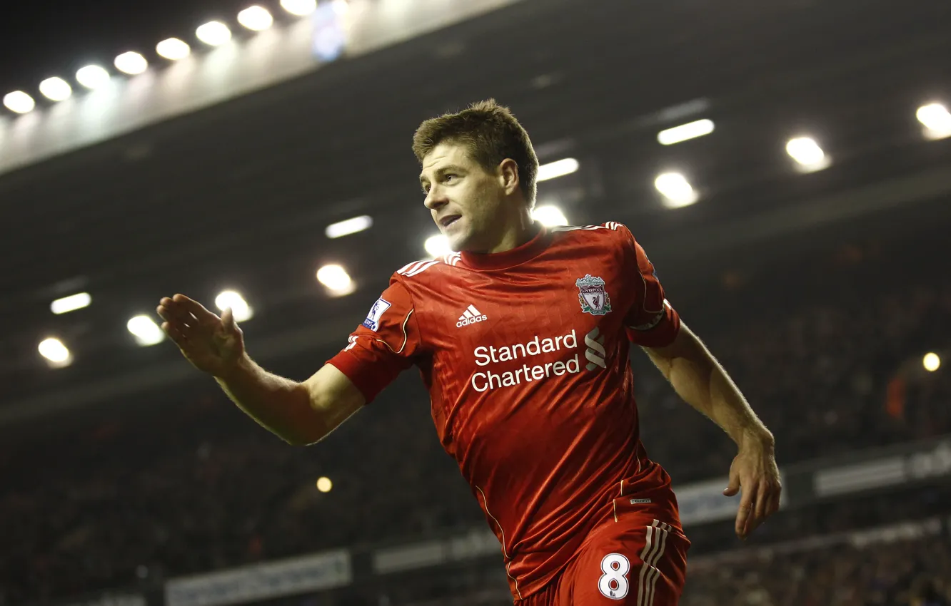 Photo wallpaper football, England, Steven Gerrard, Premier League, Liverpool, Liverpool, captain, Steven Gerrard