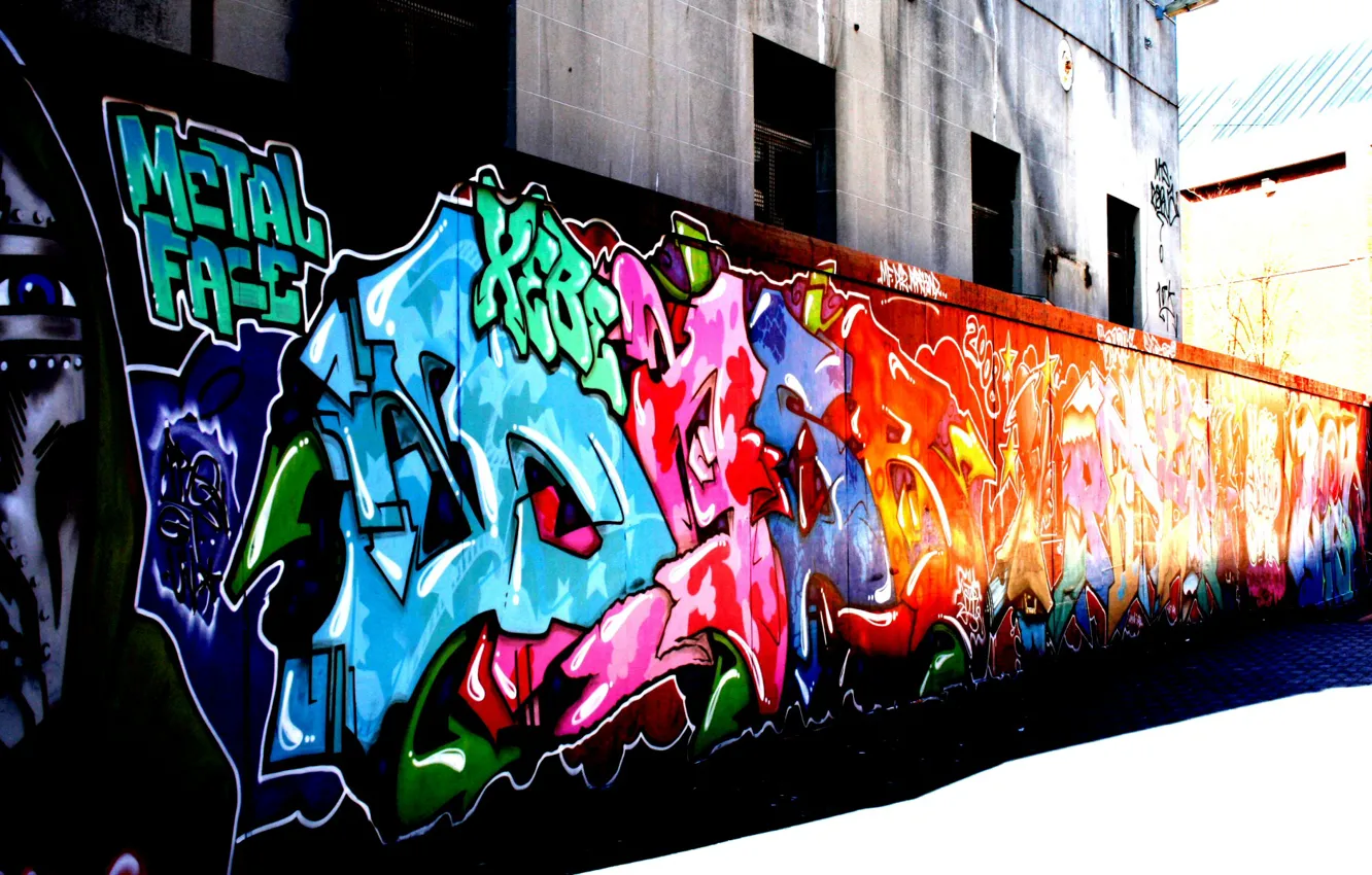 Photo wallpaper street, graffiti, color