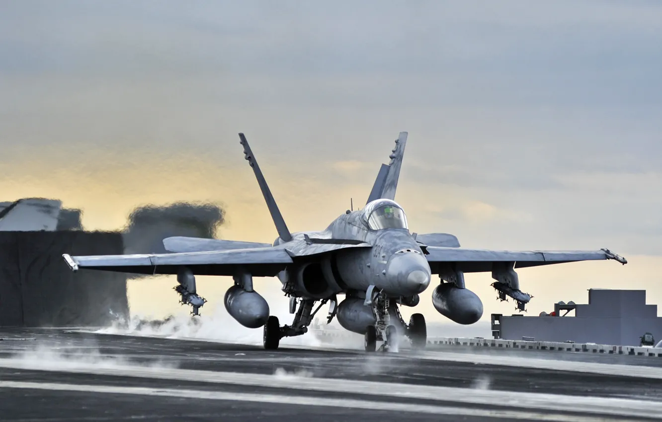 Photo wallpaper the carrier, attack, the rise, USS, catapult, Harry S. Truman, American carrier-based fighter-bomber, F/A-18E Super …