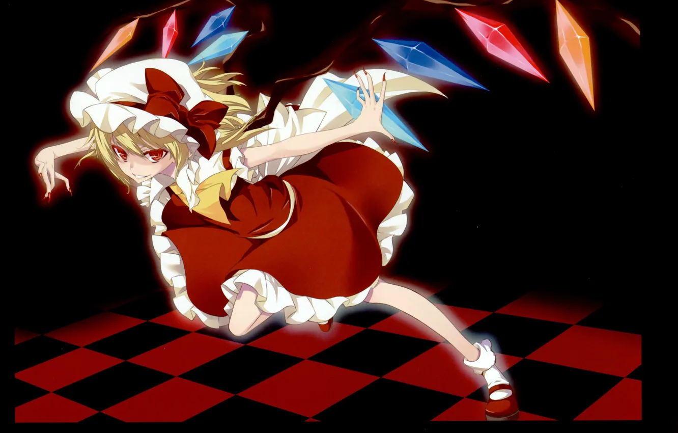 Photo wallpaper claws, hunting, red eyes, touhou, Vampire, Flandre Scarlet
