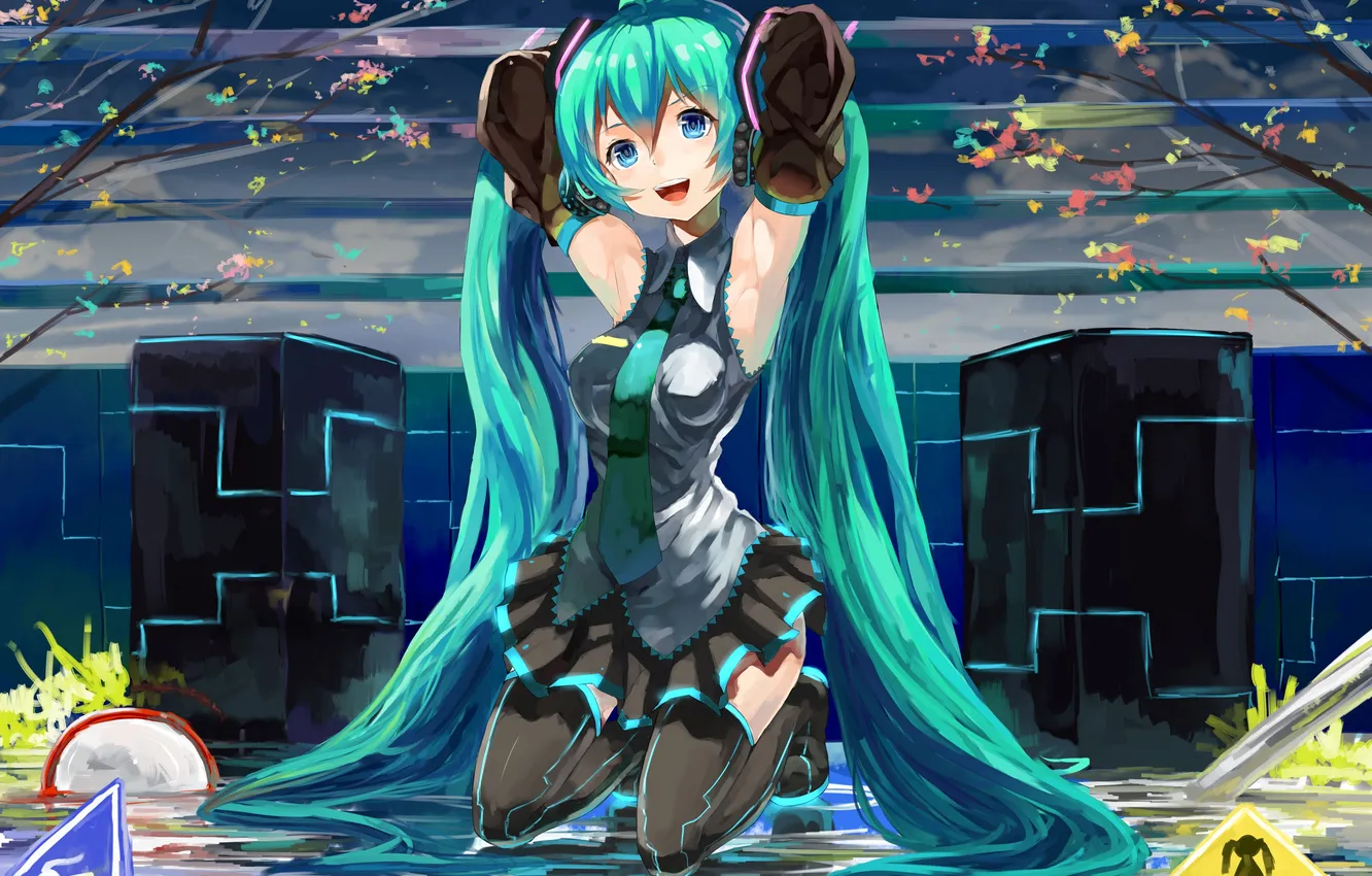 Photo wallpaper vocaloid, hatsune miku, art, absurdres, Single, Kame^^