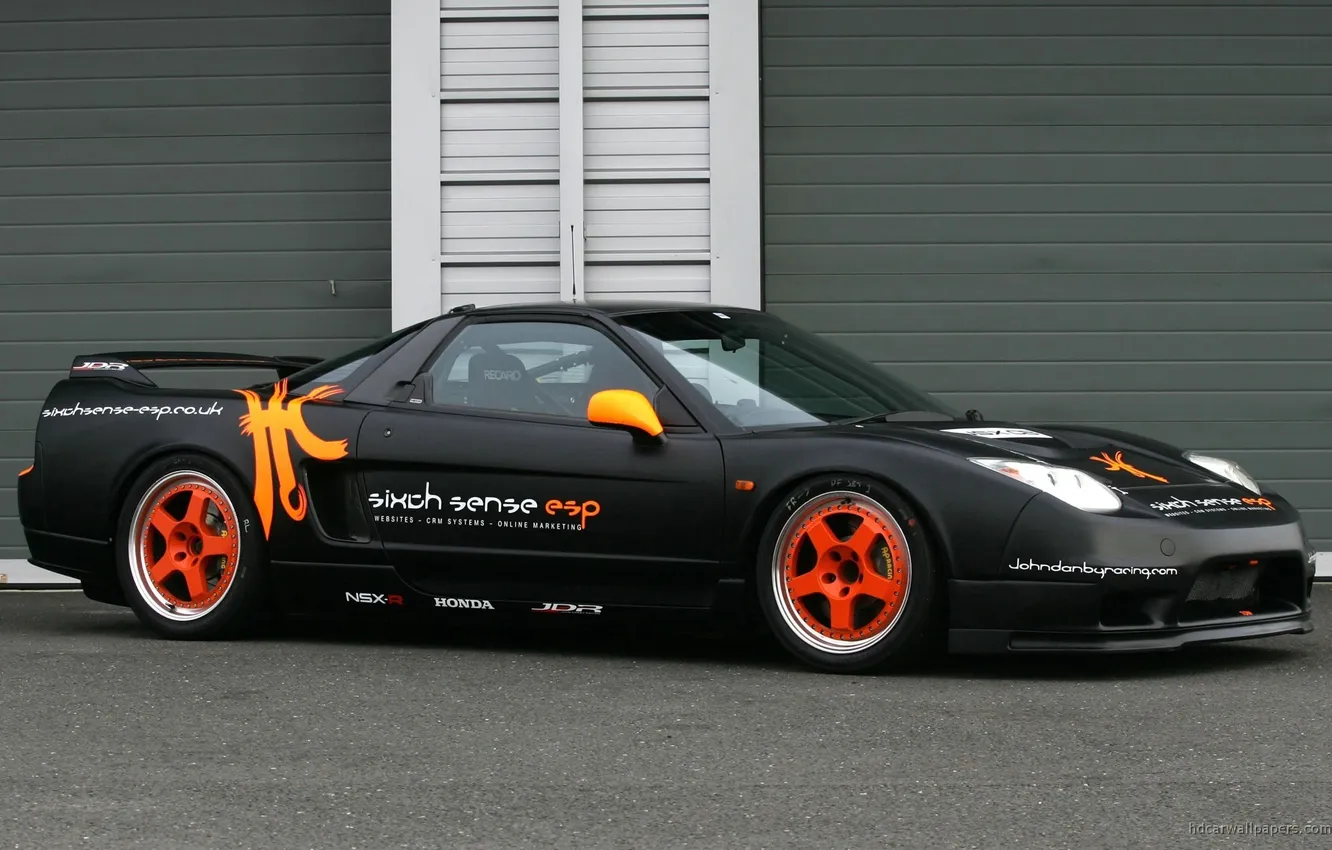 Photo wallpaper machine, black, honda nsx, racing
