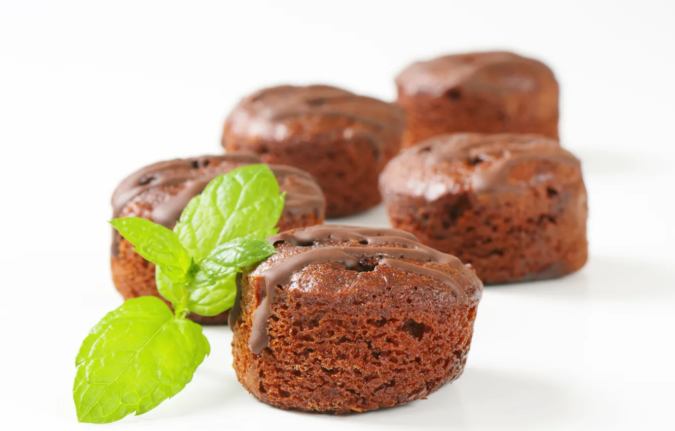Photo wallpaper chocolate cupcakes, food, glaze, cakes, dessert