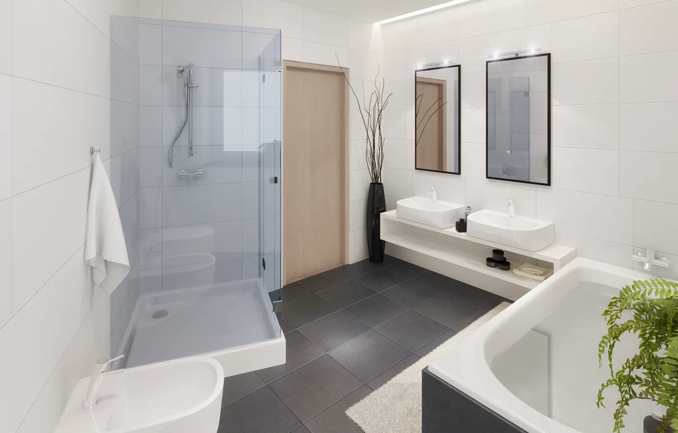 Photo wallpaper room, interior, bathroom