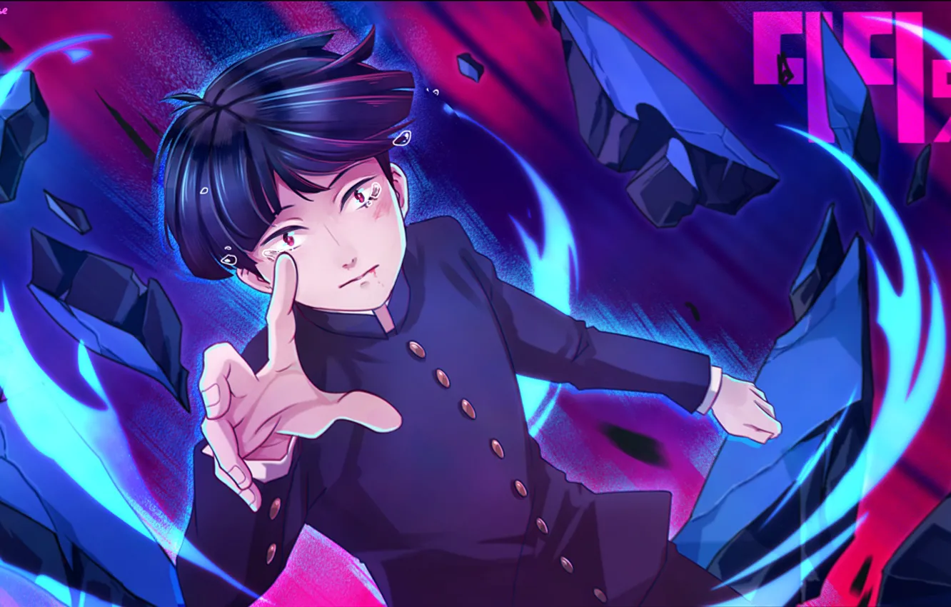 Photo wallpaper power, art, crying, Mob Psycho 100, Kageyama Shigeo, Mob psycho 100