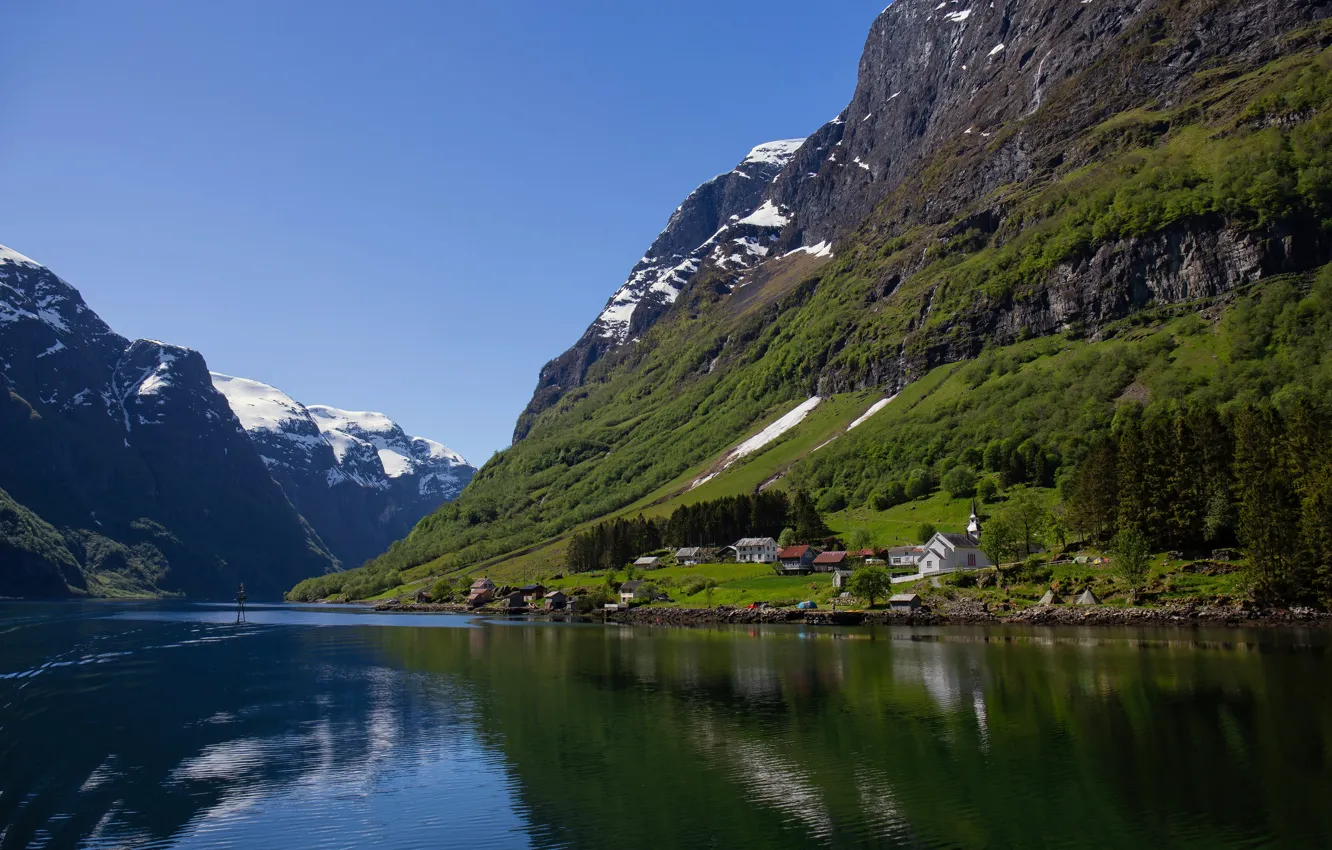 Photo wallpaper mountains, Norway, the fjord