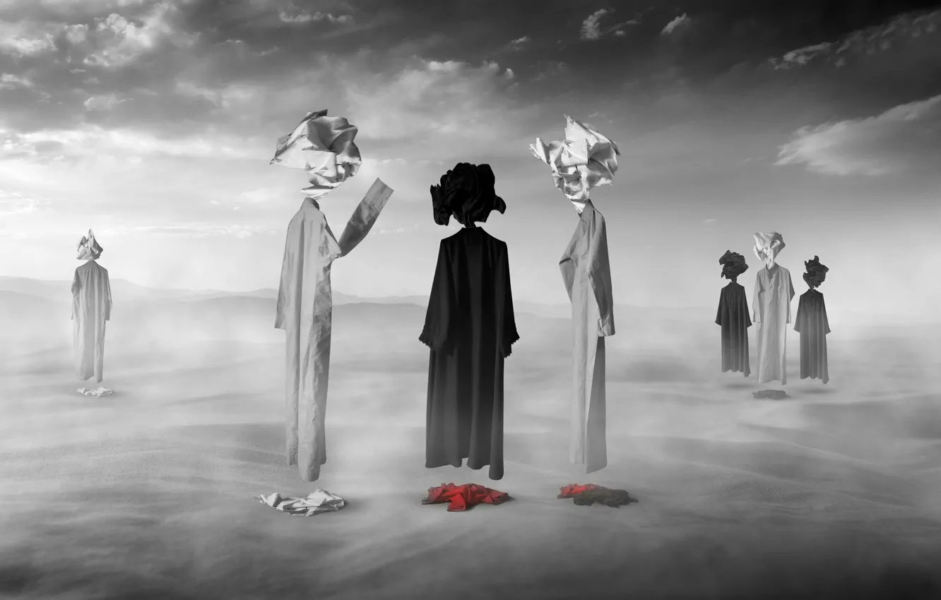 Photo wallpaper the sky, clouds, clothing, gesture