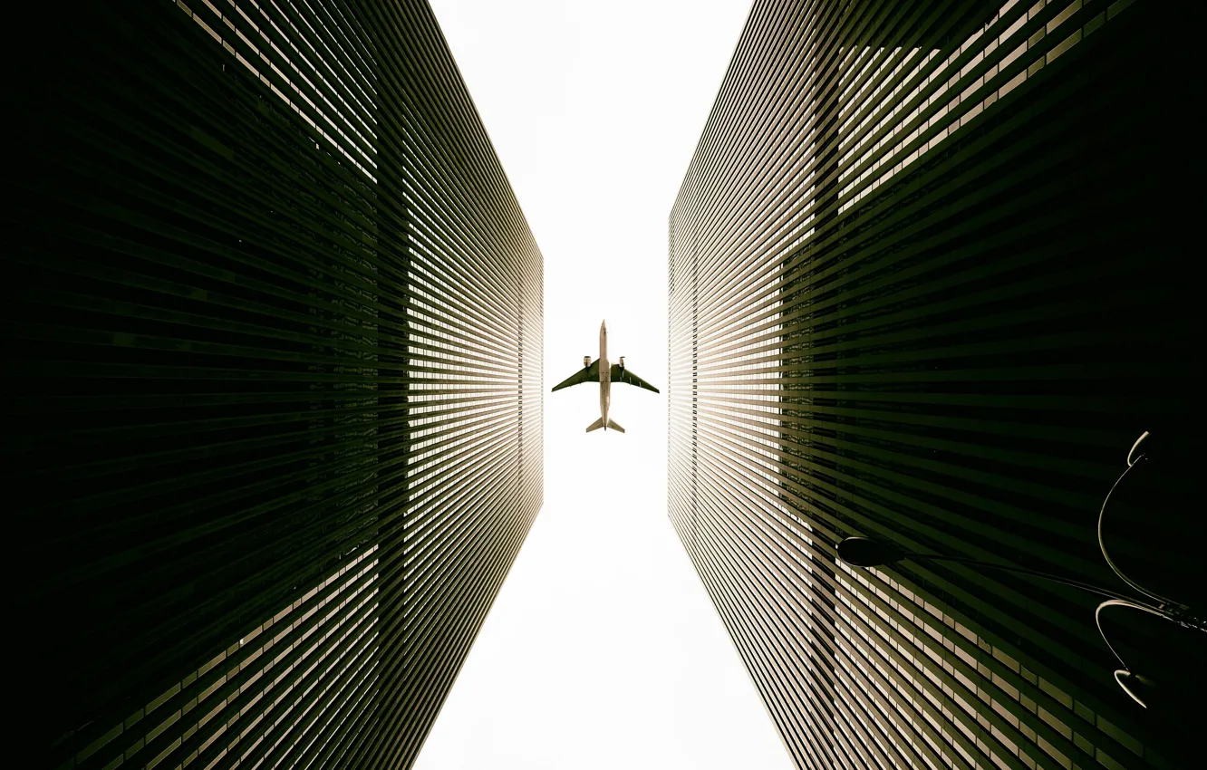 Photo wallpaper the city, home, the plane