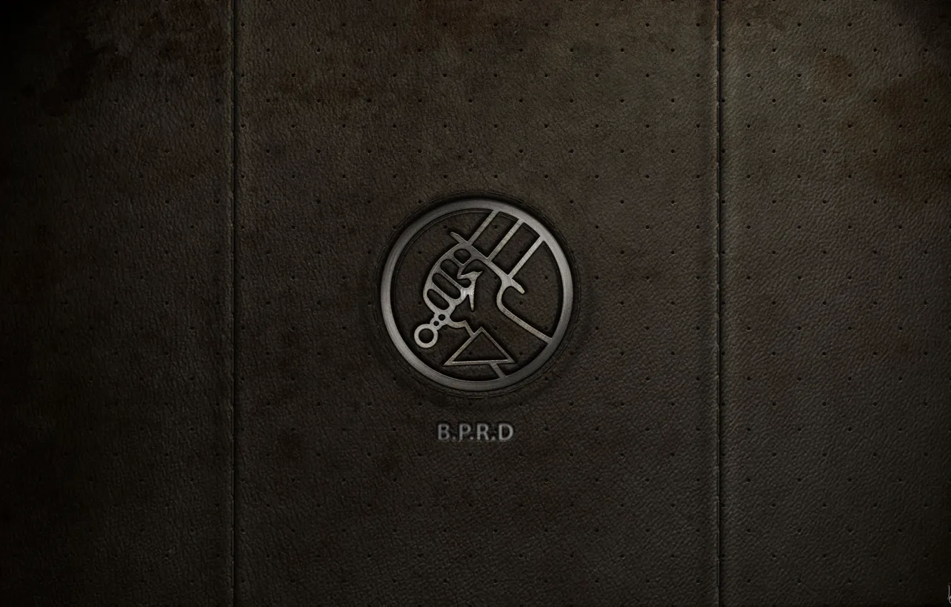 Photo wallpaper texture, sword, leather, hands, hole, emblem