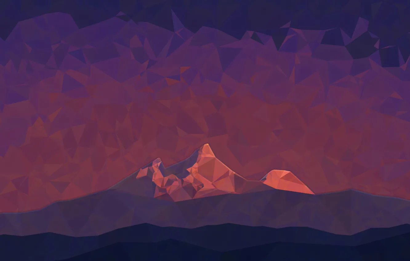 Photo wallpaper mountains, nature, vladstudio