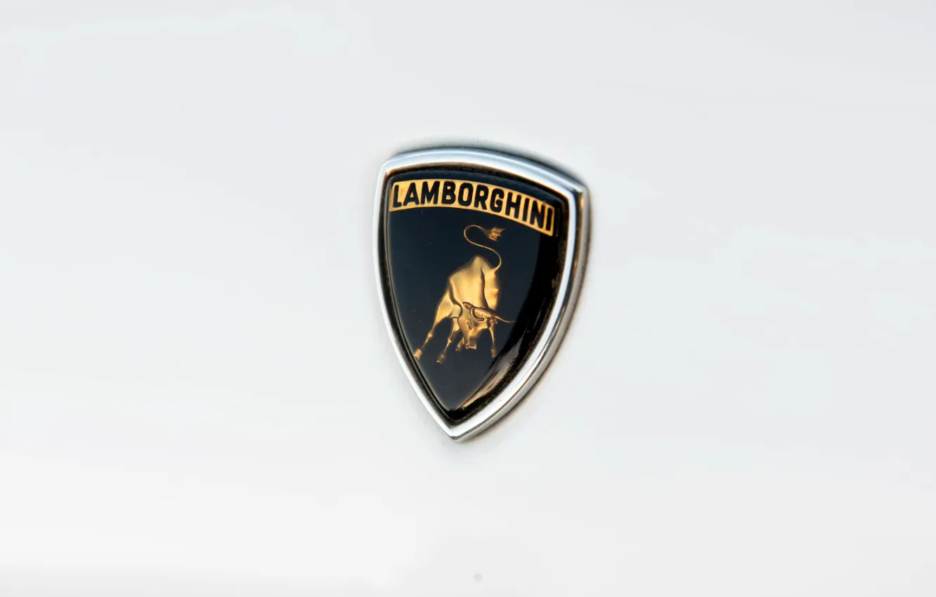 Photo wallpaper Lamborghini, White, Machine, Logo, Bull, 1969, Logo, Car