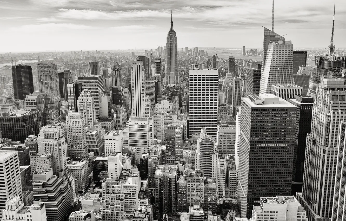 Photo wallpaper city, the city, building, skyscrapers, white, megapolis, bkack