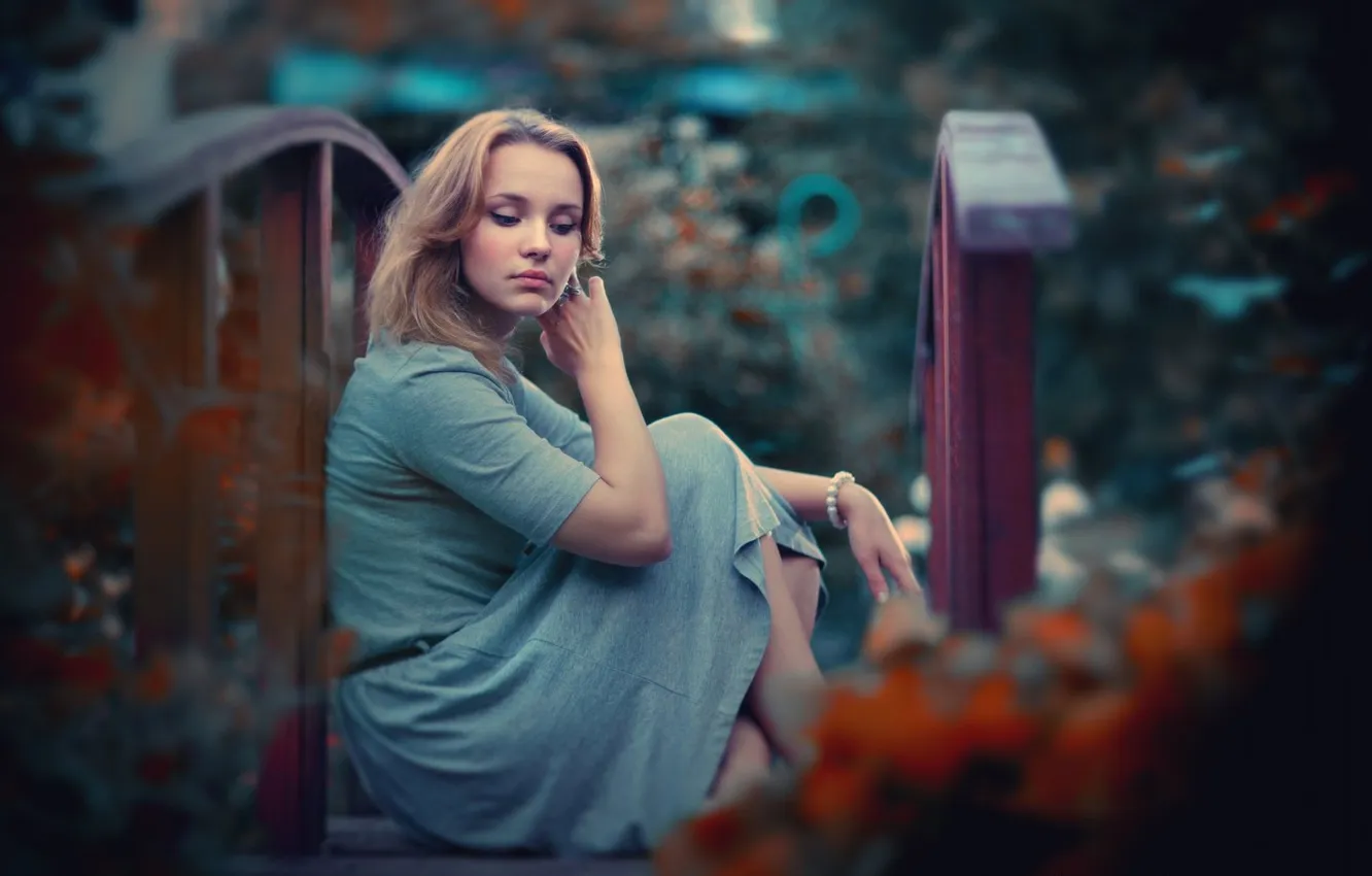 Photo wallpaper look, girl, background