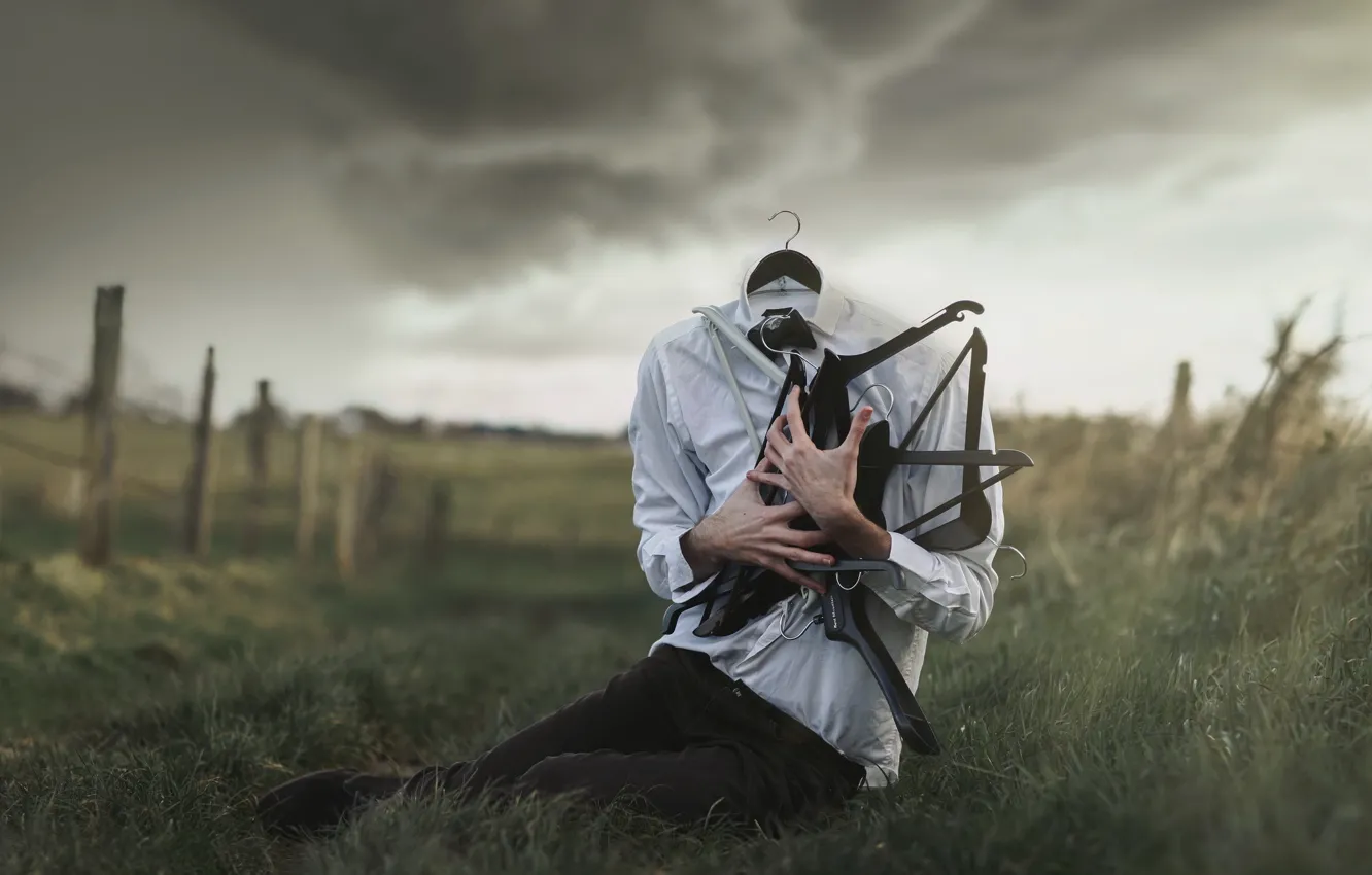 Photo wallpaper people, hands, hanger